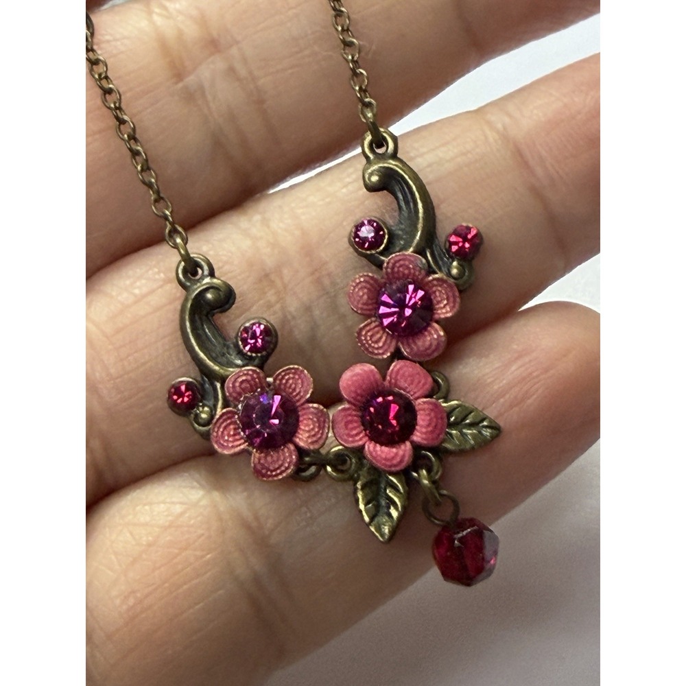 Orly Zeelon Flower Necklace With Multicolor Crystal